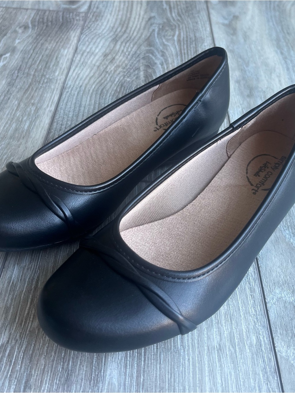 LifeStride Devin Shoes Womens Black Comfort Slip On Low Wedge Flats Size 7
